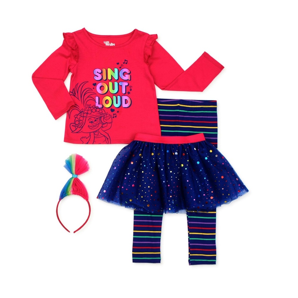 Dreamworks Trolls Toddler Girls 4 PC Set